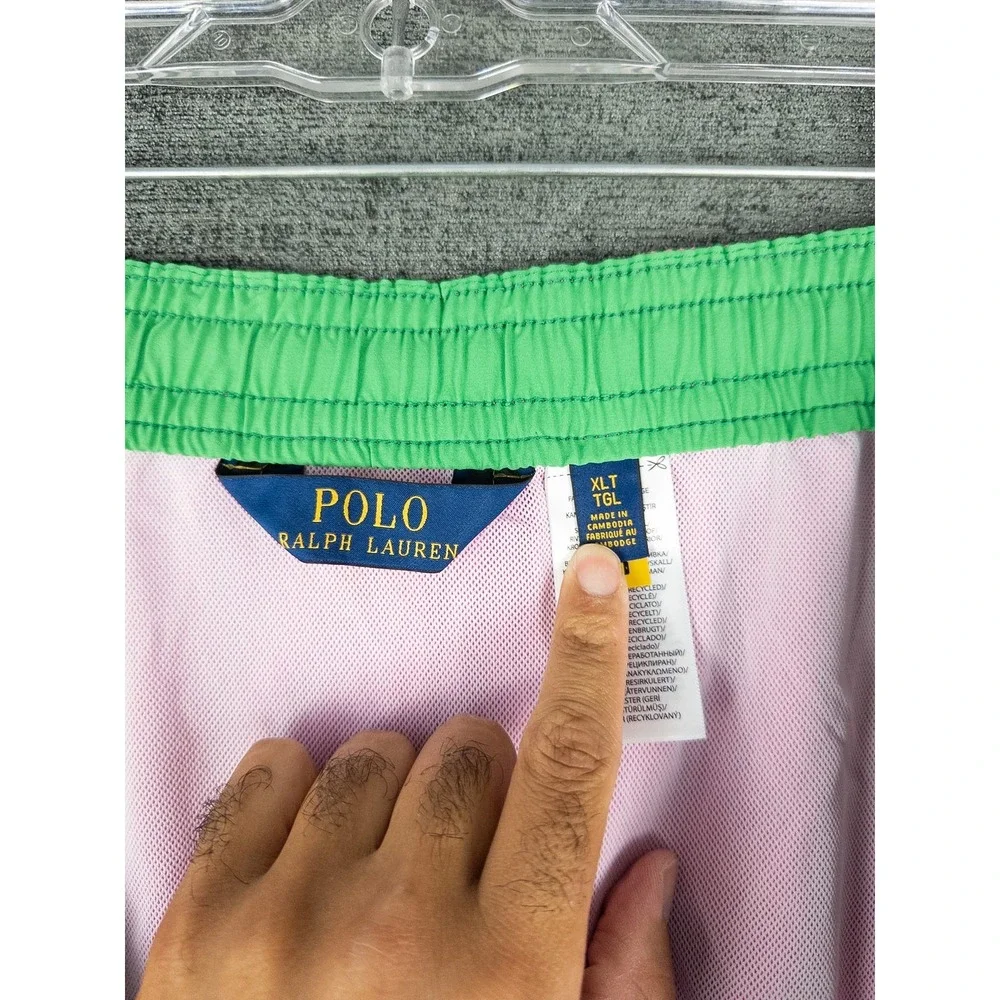 Polo Ralph Lauren Swim Trunks Shorts Mens XLT Pink Embroidered Pony Beach Preppy